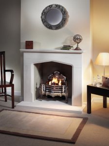The Copeland - Limestone Fireplace